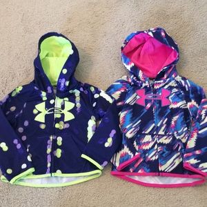 GIRLS 2T/24mo Under Armour zip up hoodies